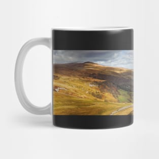 Fan Brycheiniog, Fan Hir, Cefn Cul, Bwlch Bryn-rhudd Pass, Glyn Tawe and Fan Gyhirych from Cribarth, Brecon Beacons National Park, Wales Mug